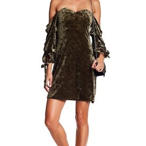 Crushed velvet periwinkle hidden corset dress